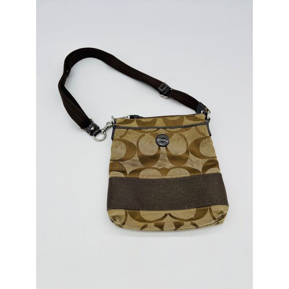 COACH North South Crossbody Bag with Horizontal Sateen Stripe